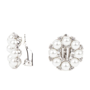 Roundabout Ritz Clip On Earrings _ White