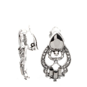 Glamour Gauntlet Clip On Earrings_ Silver