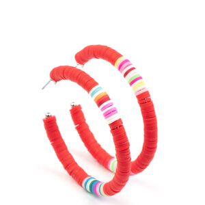 Colorfully Contagious Red Hoop Earrings